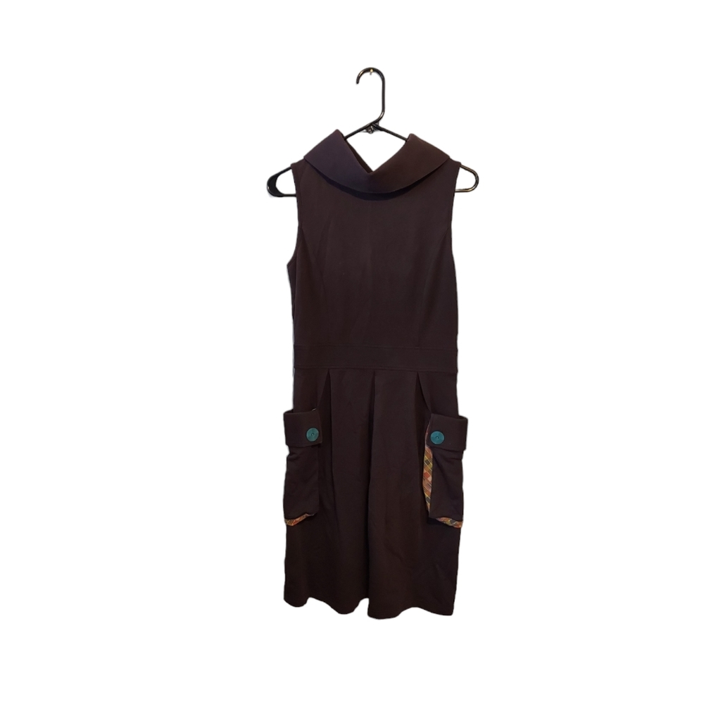 Vintage Y2K Matilda Jane Dress Small Brown Lagenlook Boho Retro Pockets Artsy
